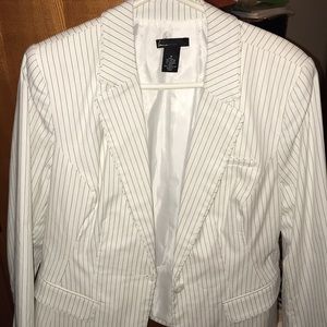 Black and White Pinstripe Blazer